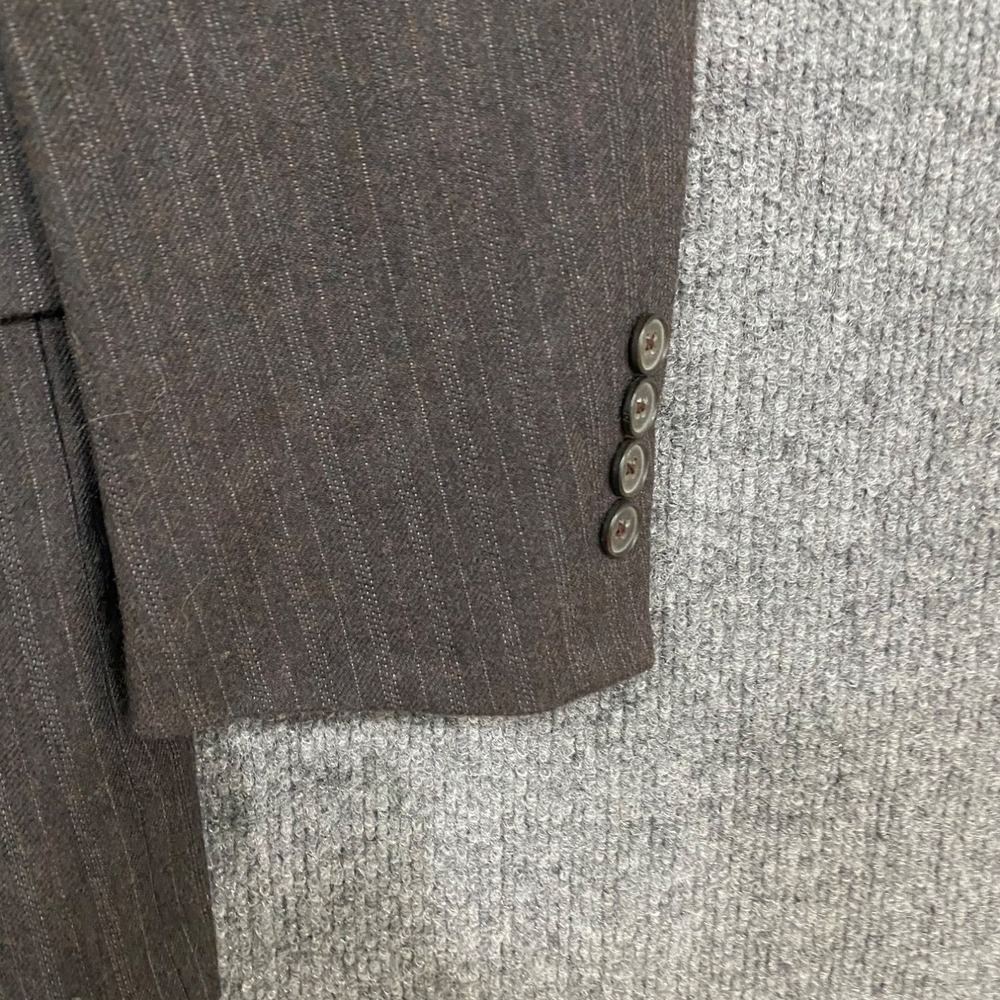 80s Christian Dior Monsieur Suit Jacket Mens 38 Gray Pinstripe Striped - Picture 10 of 16